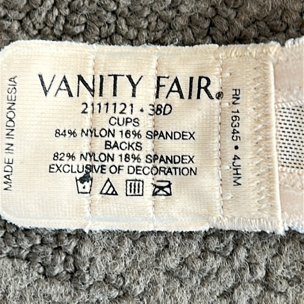Vanity Fair Nude Strapless Bra Size 38D - Picture 6 of 7
